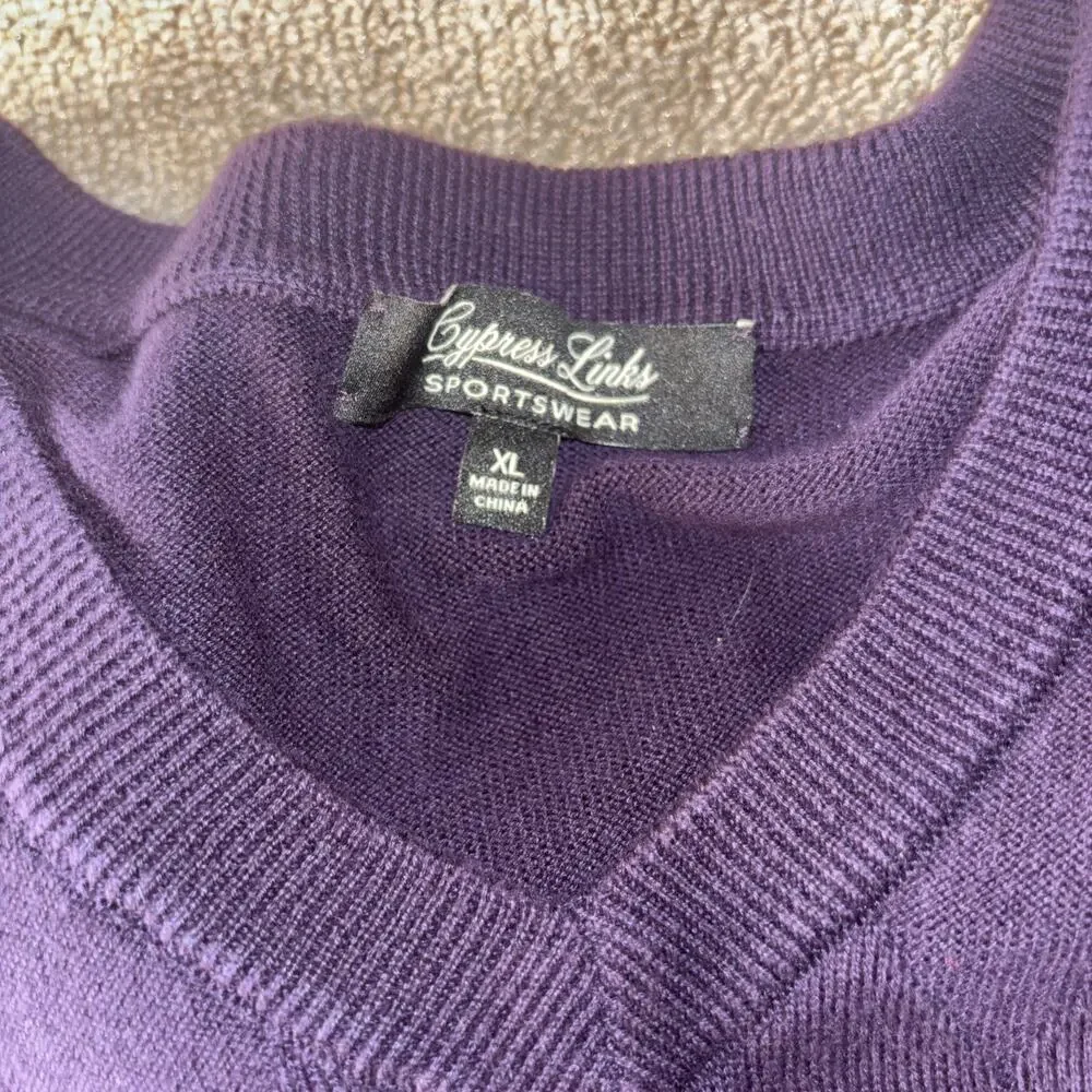 Argyle Sweater Vest Bundle Men’s Golf XL Gray Purple